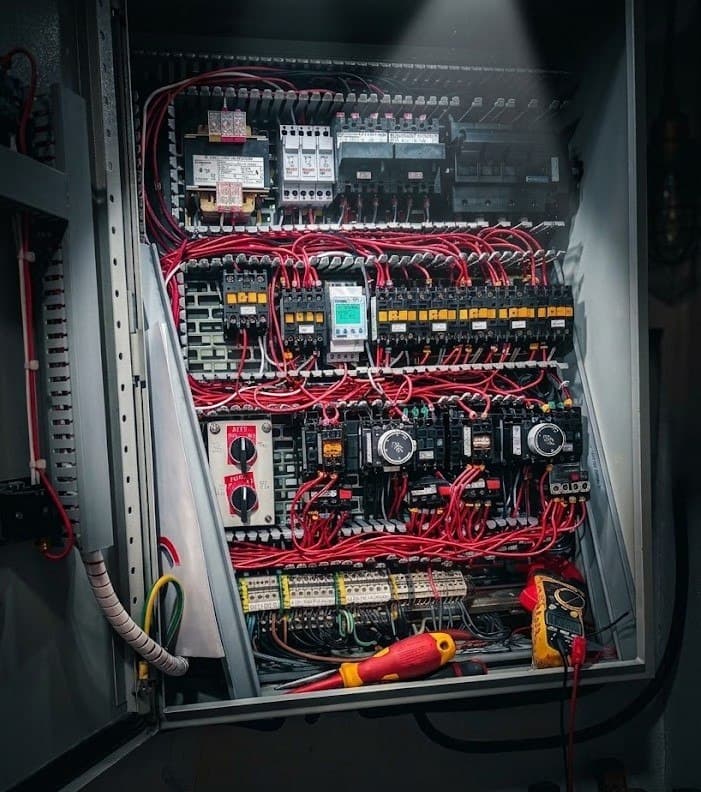 Coffret électrique d'automatisme avec contacteurs Eaton — extraction d'air parking