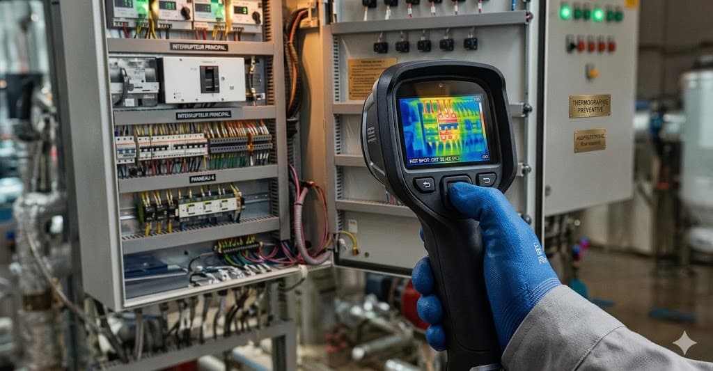Contrôle des serrages des bornes avec caméra thermique infrarouge
